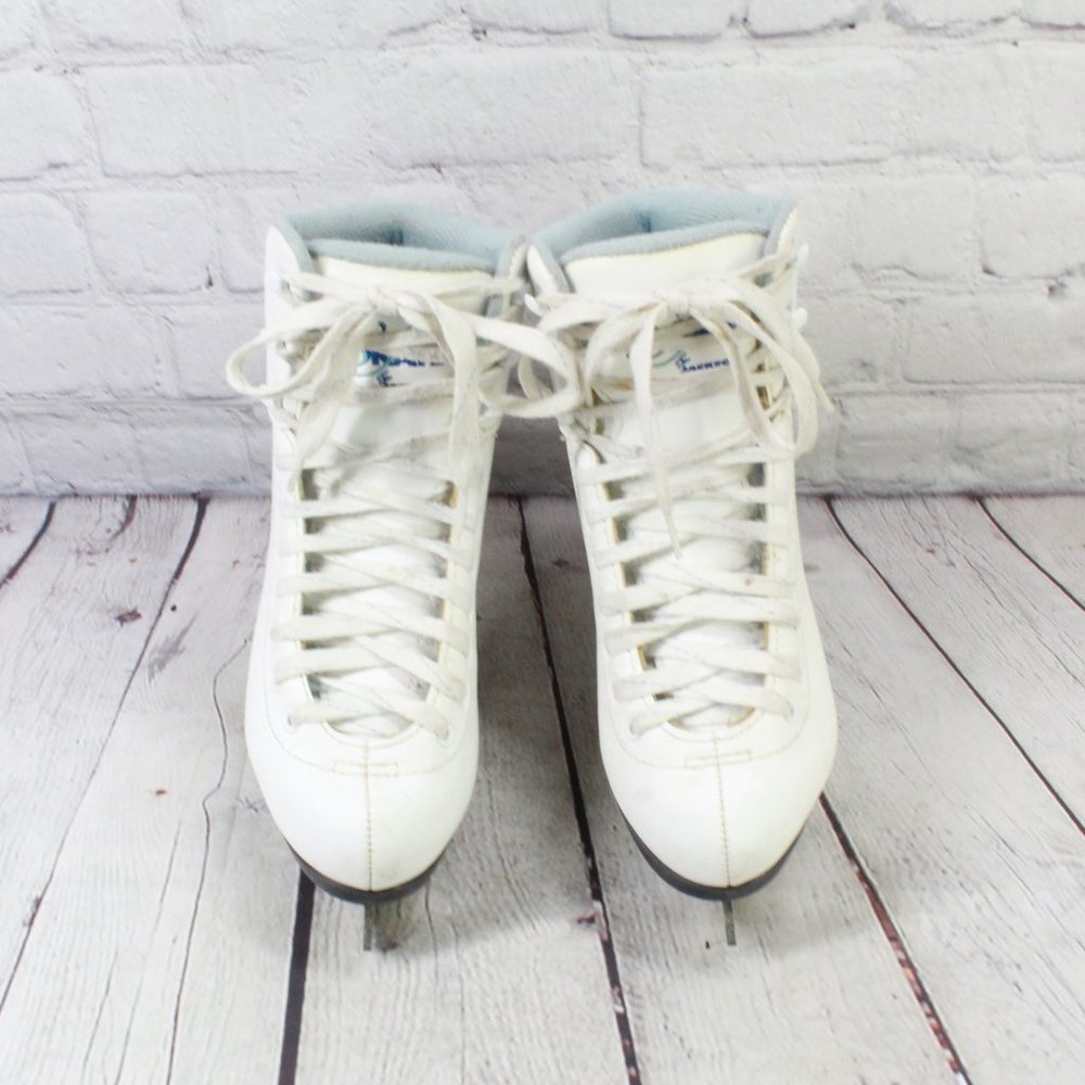Soft Skate By Jackson White Leather Figure Skates Size 3 - Picture 5 of 10